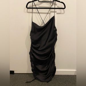ZARA Black satin dress. Size M